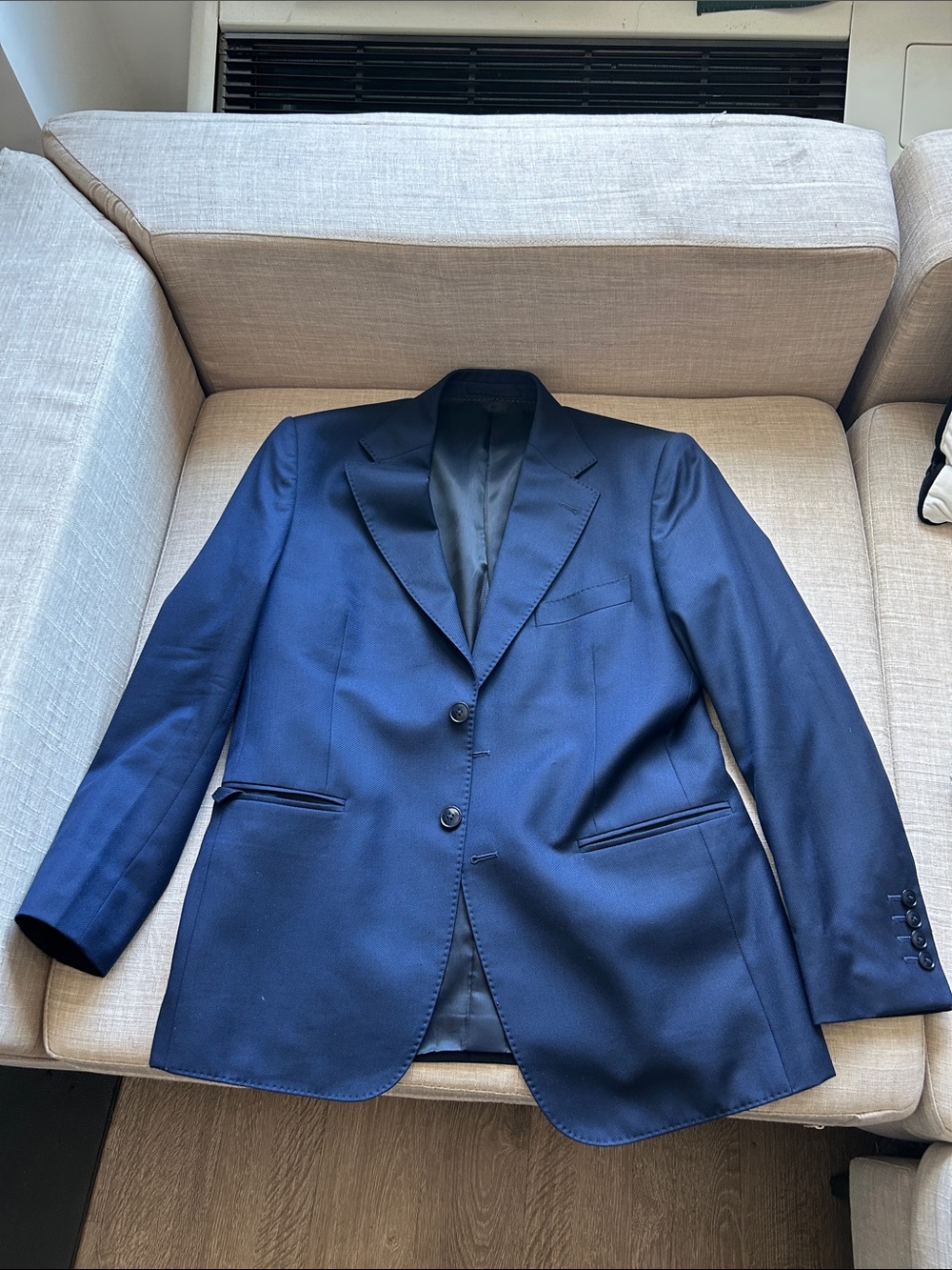 Men's Classic Navy Blazer - Tailored Two-Button Jacket